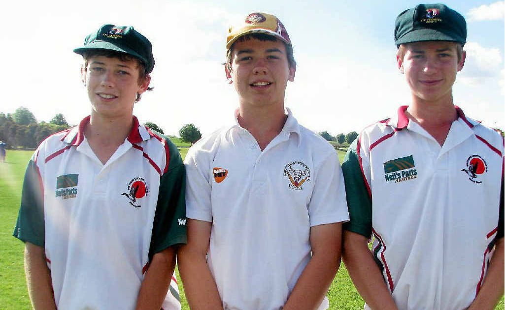 OUR NEXT STARS: (From left) Dan O’Keeffe, Tyler Engler and Patrick O’Keeffe from the Lockyer Junior Cricket Association were selected in the U14 Darling Downs and South West Queensland cricket team. OUR NEXT STARS: (From left) Dan O’Keeffe, Tyler Engler and Patrick O’Keeffe from the Lockyer Junior Cricket Association were selected in the U14 Darling Downs and South West Queensland cricket team.